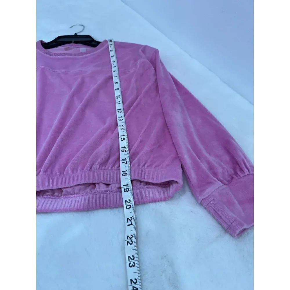 New ZELLA GIRL Kids' Size L (10/12) Cozy Active Luxe velour Top Pink *Defect*